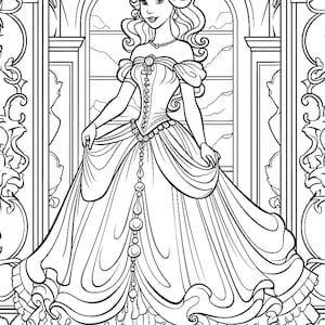 Five Beautiful Princess Coloring Sheets for Instant Download - Etsy