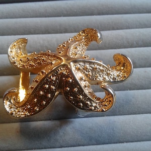 Terry Stack Goldtone Starfish Belt Buckle or Slide, Signed