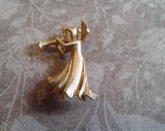 Small Modernist Angel Playing a Trumpet