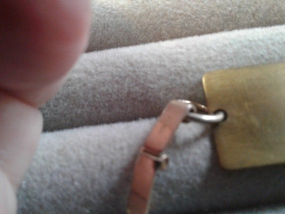 Reinad Brass Rectangular Link Bracelet, Signed - image 3