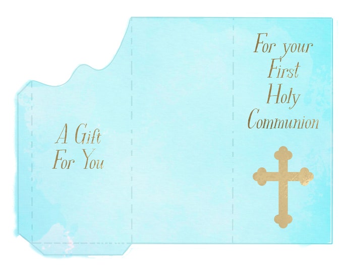 First Holy Communion A Gift for You Print and Fold Money Holder Greeting Card Instant Download
