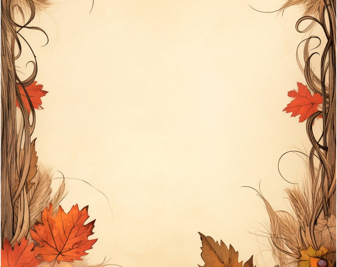 Five Beautiful Thanksgiving Background/Writing Papers to Download and Print at Home, 8.5 x 11