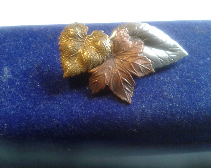 Tricolor Autumn Leaf Brooch