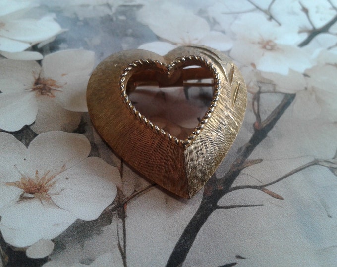 Mamselle Small Heart Brooch, Signed