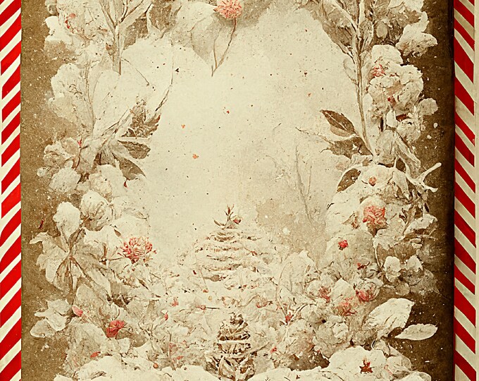 Five Vintage Christmas Digital Papers/Backgrounds for Instant Download