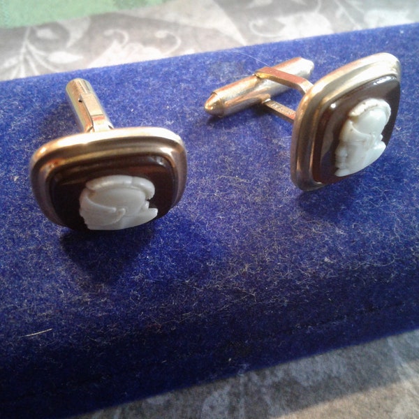 Krementz Gold Filled Greco Roman Warrior Cufflinks, Signed