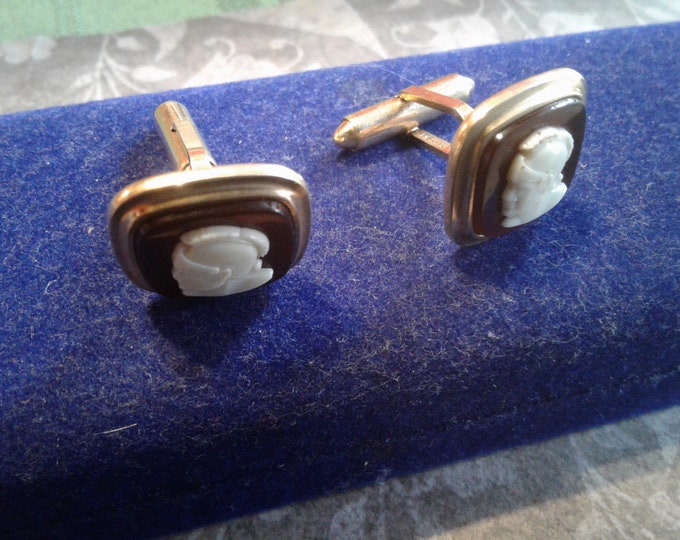Krementz Gold Filled Greco Roman Warrior Cufflinks, Signed