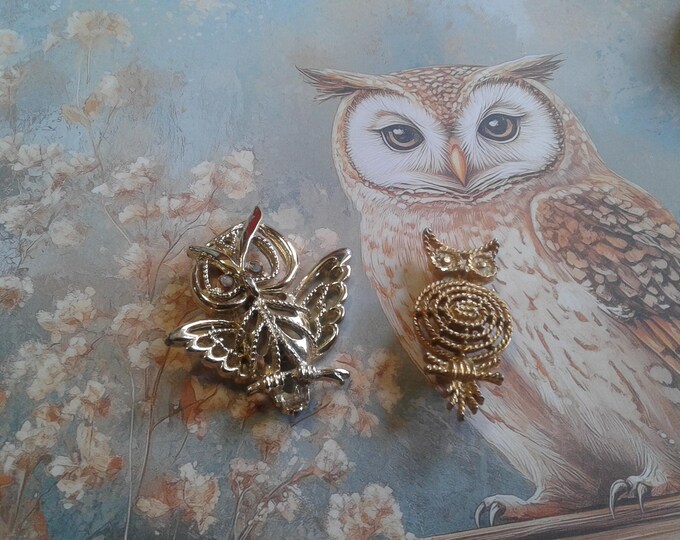 Vintage Owl Pins, Your Choice, JJ or Mamselle