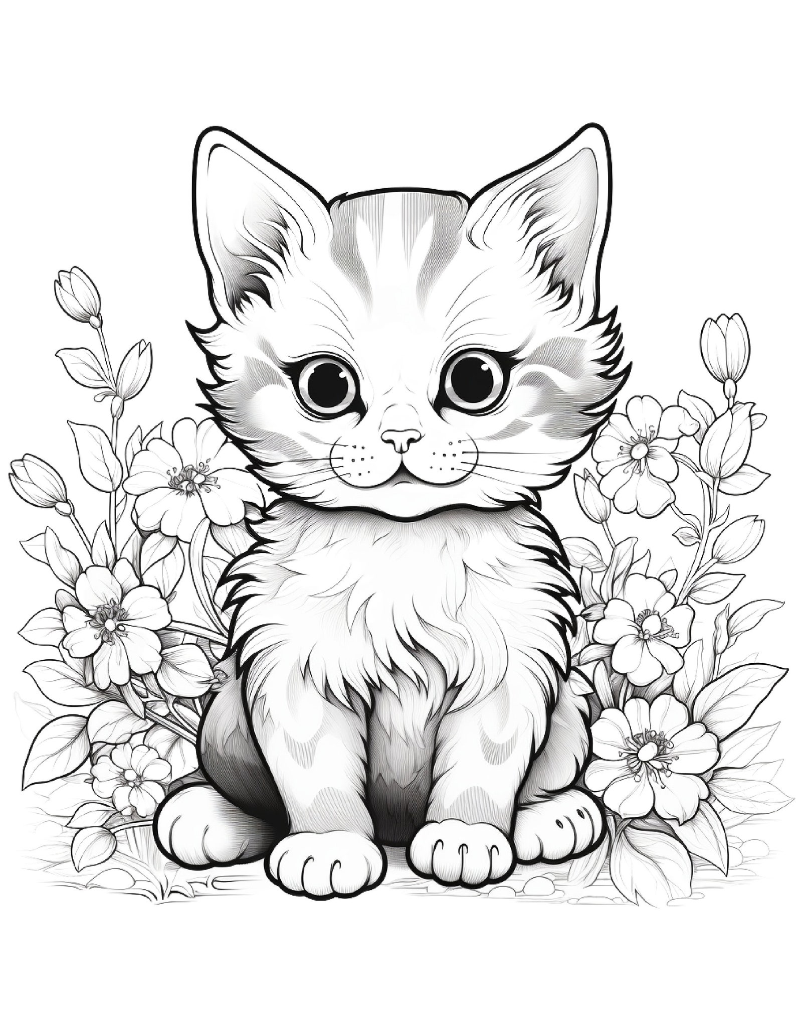 Five Cute Kittens Coloring Sheets for Instant Download - Etsy