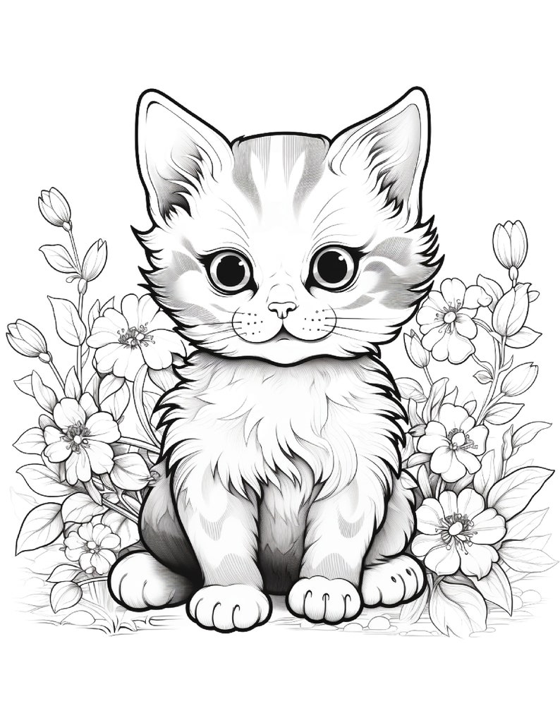 Five Cute Kittens Coloring Sheets for Instant Download - Etsy