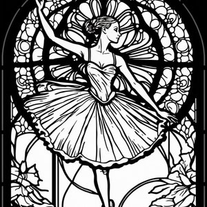 Three Ballerina Coloring Sheets for Instant Download image 3