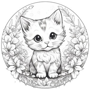Five Cute Kittens Coloring Sheets for Instant Download - Etsy
