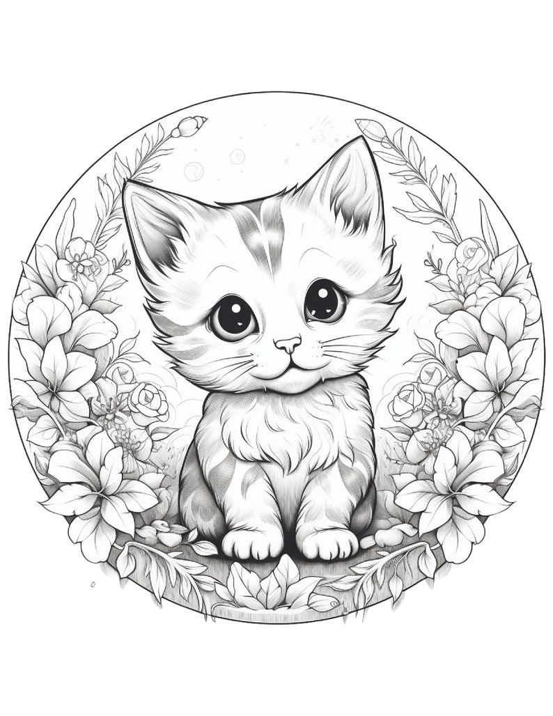 Five Cute Kittens Coloring Sheets for Instant Download - Etsy