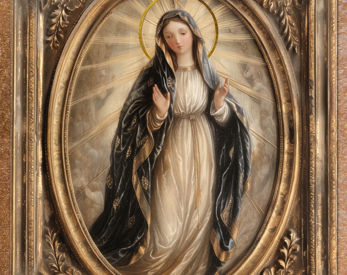 Portrait of the Blessed Virgin, Traditional Style--Instant Download