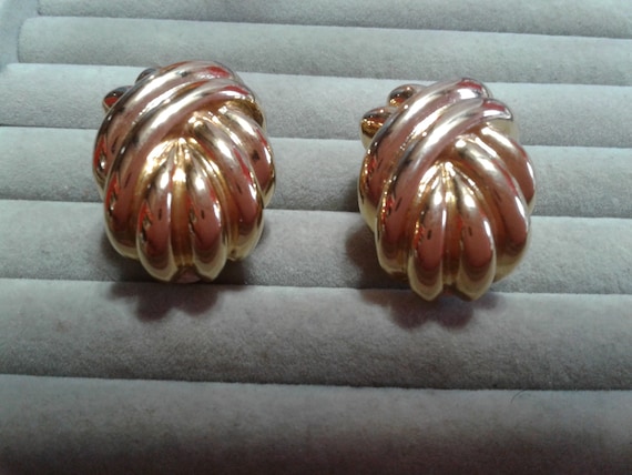 Givenchy Chunky Statement Goldtone Clip On Earrin… - image 2