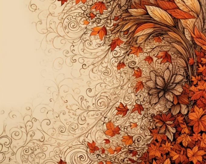 Five Beautiful Ethereal Autumn Thanksgiving Background/Writing Papers to Download and Print at Home, 8.5 x 11