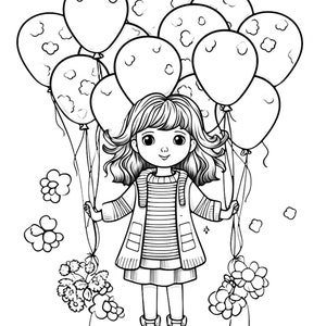 Five Cute Doll Coloring Sheets for Instant Download