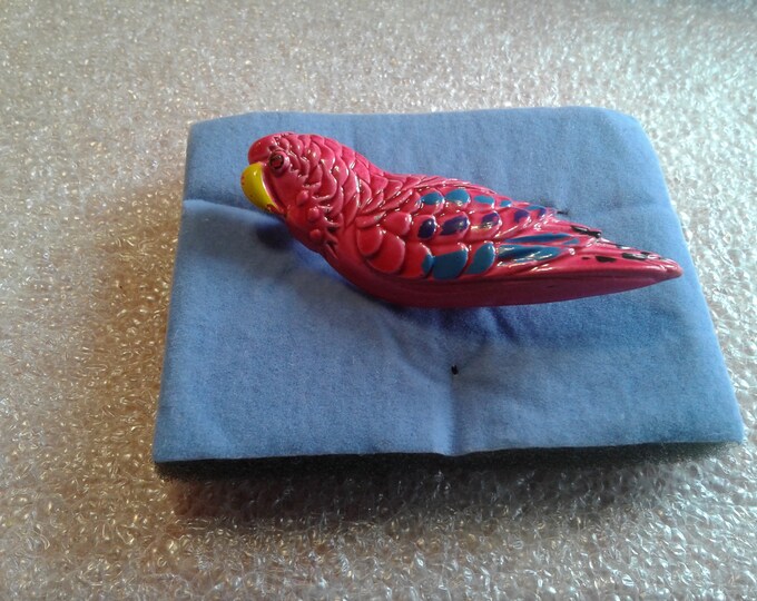 Tropical Colored Enamel Parrot Brooch