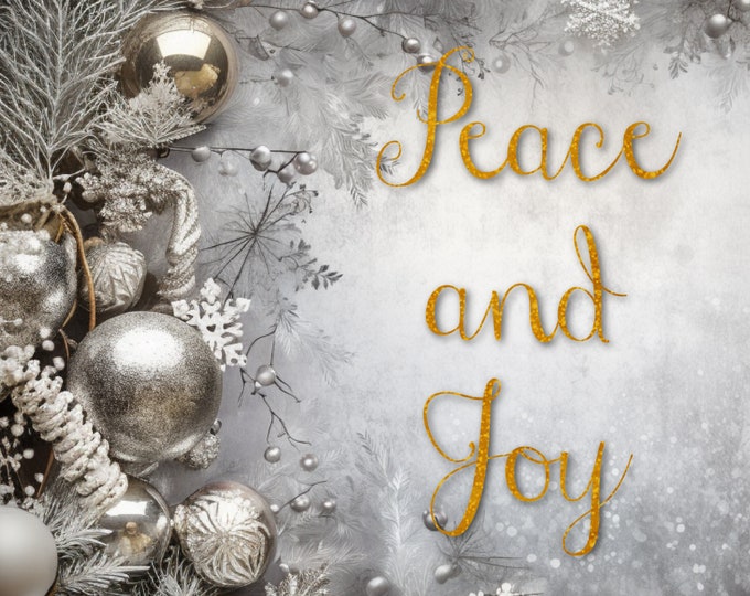 Digital Holiday Card Bundle, Five Silver Winter Photographic Still Life Designs to Print Yourself or Use Digitally