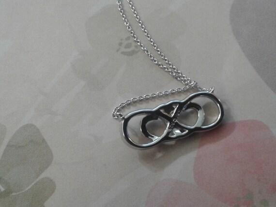 Delicate Sterling Silver Interlocking Heart Neckl… - image 4