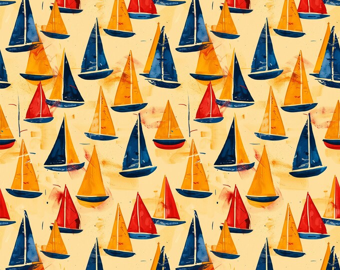 Sail Away-Five Seamless Repeating Sailboat Patterned Papers--JPG Files--Instant Download