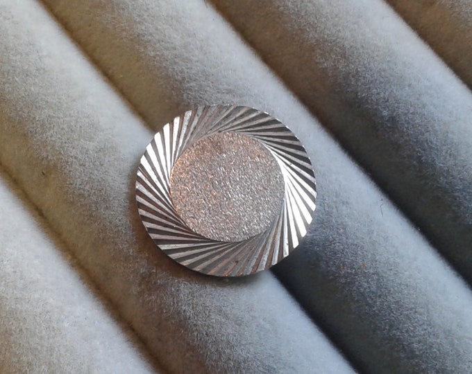 Sterling Silver Brushed and Sunburst Tie Tack, 925, Old Mexican Eagle Mark