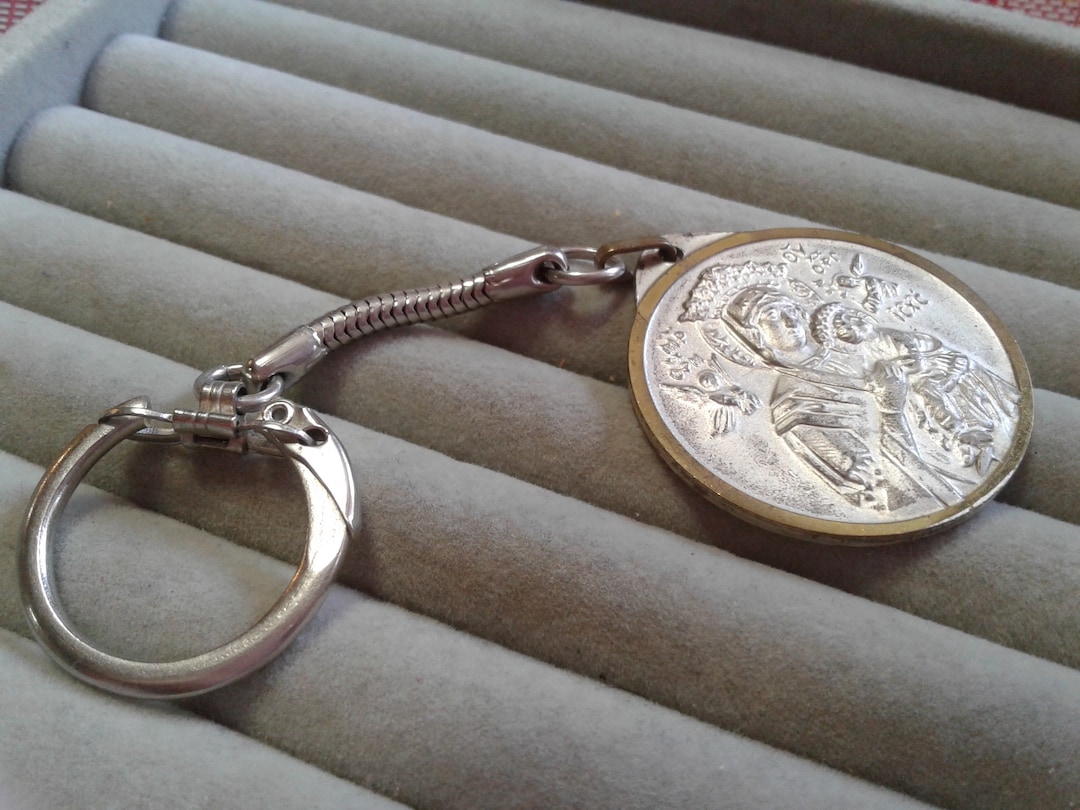 Vintage Souvenir Keychain of Rome Featuring Religious Imagery, Tourist ...