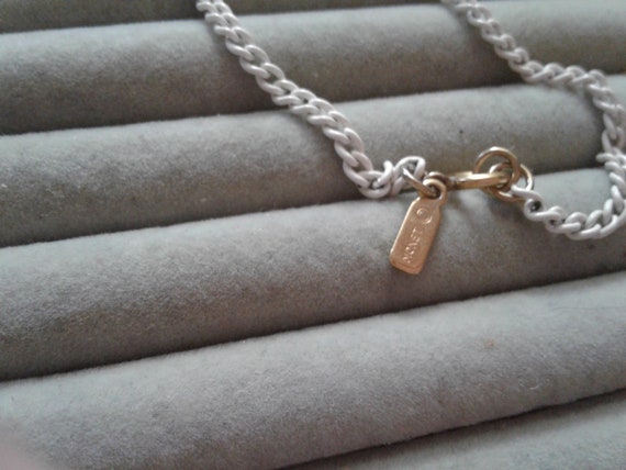 Monet White Chain and Tassel Necklace, Rectangula… - image 3