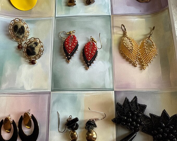 Selection of True Vintage 1980s and 90s Pierced Earrings, Sold Separately