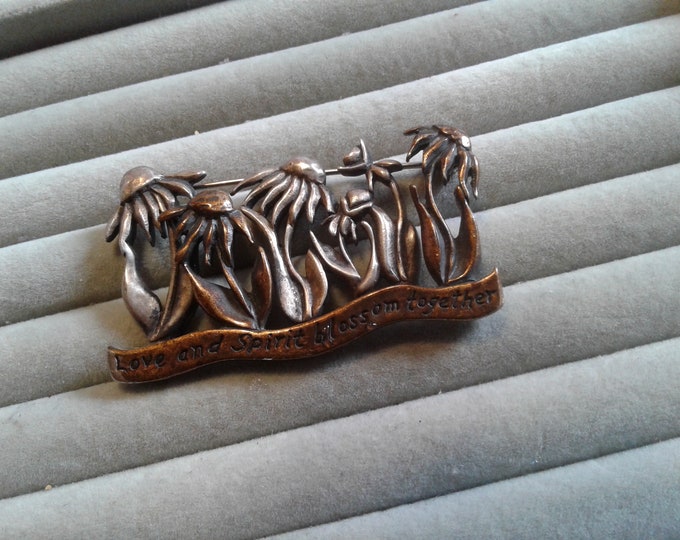1997 "Love and Spirit Blossom Together" Duotone Blooming Garden Brooch