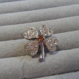 Rhinestone Shamrock Pin