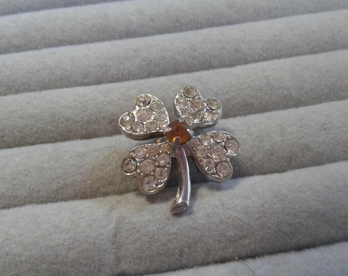Rhinestone Shamrock Pin
