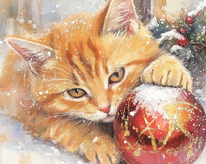 Merry Cats Lightly Humorous Greeting Card Designs Instant Download