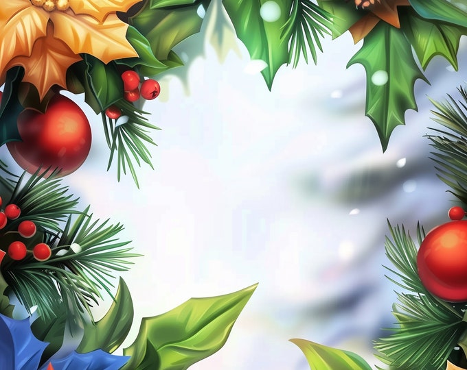 Five Bright Nostalgic Christmas Background Papers to Download and Print at Home, 8.5 x 11