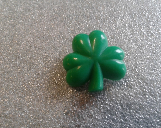 Hallmark Plastic Shamrock Pin, Signed