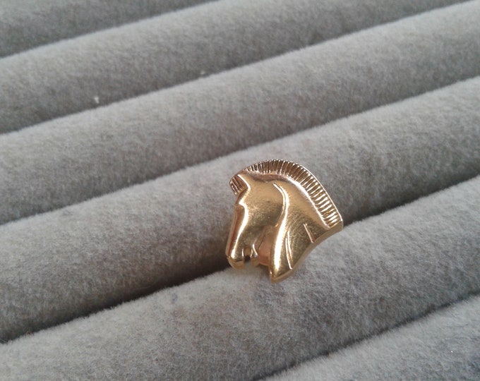 Avon 1979 "Bold Stallion" Horse Head Tack Pin, Signed