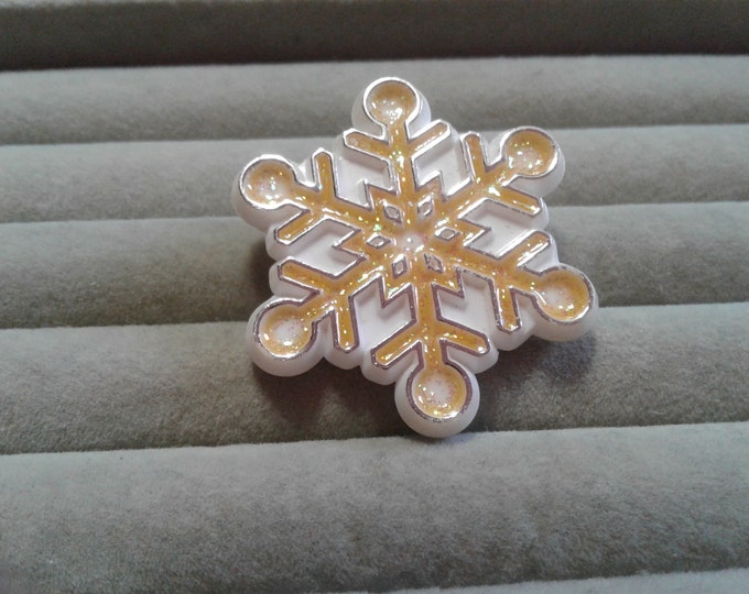 Hallmark 1987 Glitter Snowflake Plastic Novelty Pin, Signed and Dated