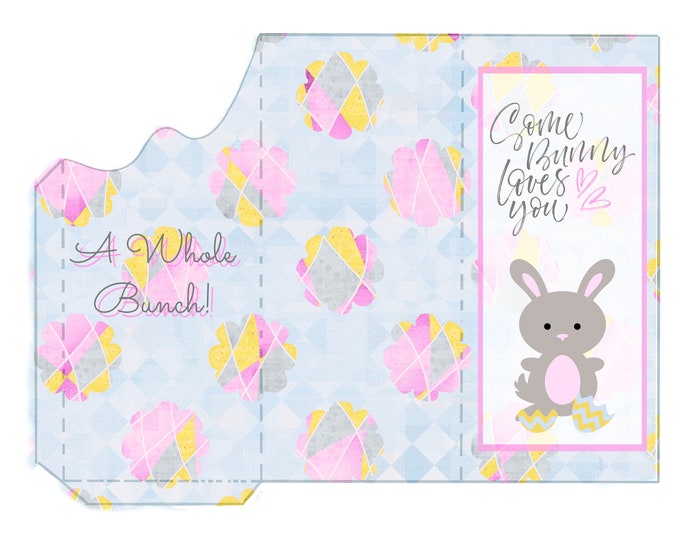 Somebunny Loves You Easter A Gift for You Print and Fold Money Holder Greeting Card Instant Download
