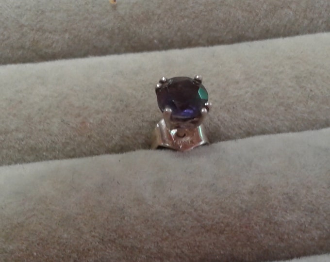 Single Sterling Silver and Iolite Stud Earring