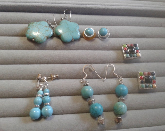 Selection of Imitation Turquoise Pierced Earrings, Your Choice