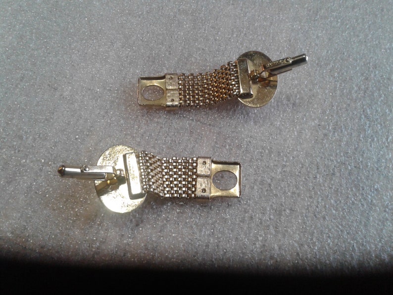 Destino Goldtone and Yellow White and Gold Confetti Lucite Wrap Around Cufflinks Signed