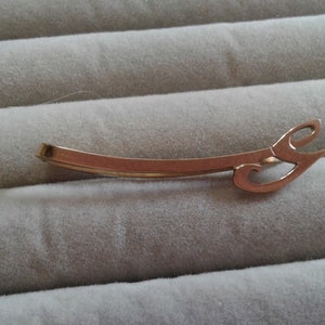 Swank 1/20 12K Gold Filled Small Initial &quot;G&quot; Tie Clip, Marked and Signed