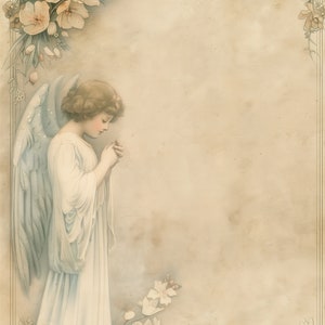 Angelic Lined and Unlined Writing Papers for Instant Download in Two Designs