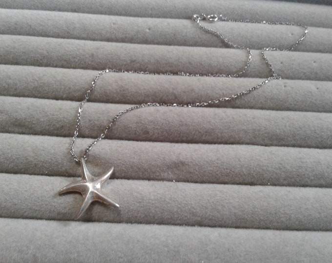 Sterling Silver Starfish Pendant on Italian Sterling Silver Chain, 925