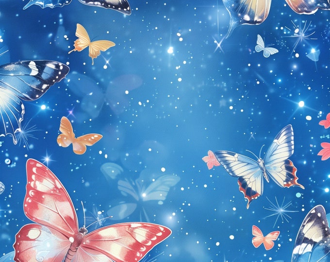 4th of Butterfly Pretty Summer Independence Day Papers to Use Digitally or Print Yourself, Instant Download
