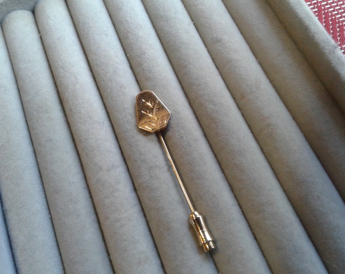 1/20 12K Gold Filled Stickpin with Engraved Design