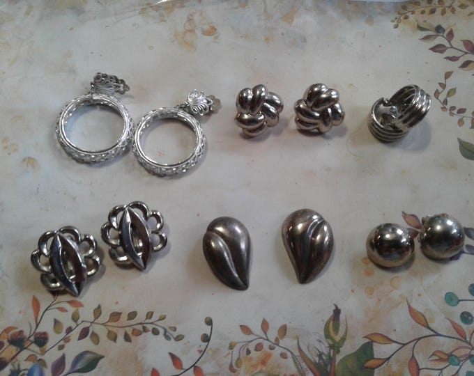 Silvertone True Vintage Clip On Earrings, Your Choice, 1960s-1990s