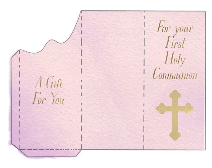 First Holy Communion A Gift for You Print and Fold Money Holder Greeting Card Instant Download