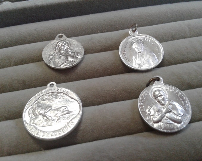 Small Round Aluminum Saints Medals, Your Choice, Sacred Heart, John Neumann, Puer Jesus, or S. Alphonse Ligorio