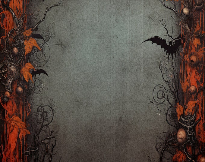 Elegant Spooks Five Creepy Halloween Paper Backgrounds to Download and Print at Home, 8 1/2 x11, Commercial Use